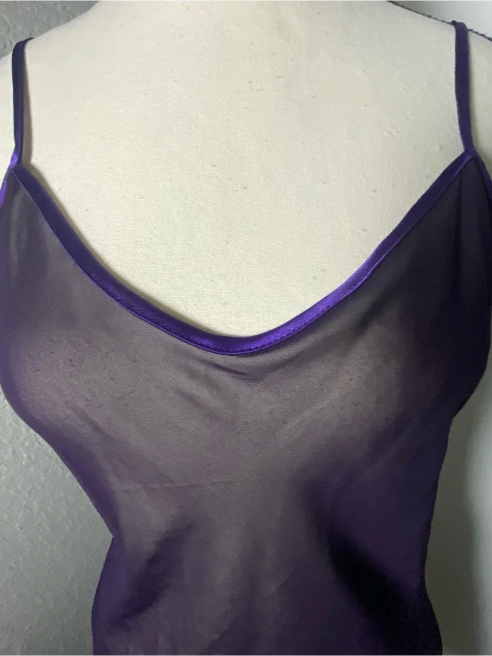 Y2K Sheer Purple Mesh Sarin Trim Slip Size Medium